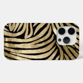 Zwart en Goud Glam Zebra Print Case-Mate iPhone Case (Achterkant (horizontaal))