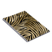 Zwart en Goud Glam Zebra Print Notitieboek (Rechterzijde)