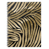 Zwart en Goud Glam Zebra Print Notitieboek (Voorkant)