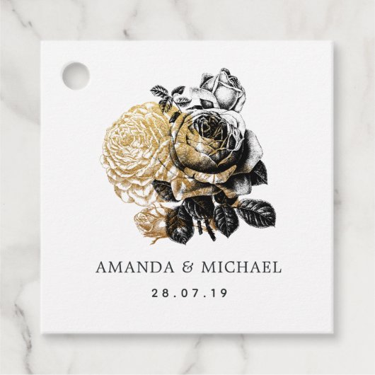 Zwart en goud glamor bedankjes labels (Voorkant)