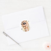 Zwart en goud glamor chic ronde sticker (Envelop)