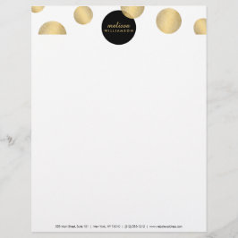 Zwart en Goud Glamour en Beauty Letterhead Briefhoofd