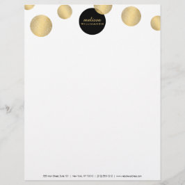 Zwart en Goud Glamour en Beauty Letterhead Briefhoofd Sjabloon
