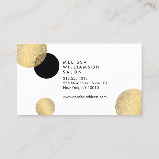 Zwart en Goud Glamour en Schoonheid Afspraakkaart Afsprakenkaartje (Achterkant)