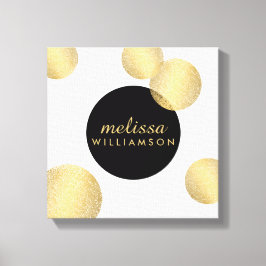 Zwart en Goud Glamour en Schoonheid Gepersonalisee Canvas Afdruk
