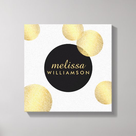 Zwart en Goud Glamour en Schoonheid Gepersonalisee Canvas Afdruk (Voorkant)