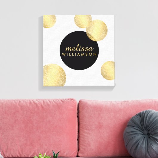 Zwart en Goud Glamour en Schoonheid Gepersonalisee Canvas Afdruk (Insitu (Woonkamer))