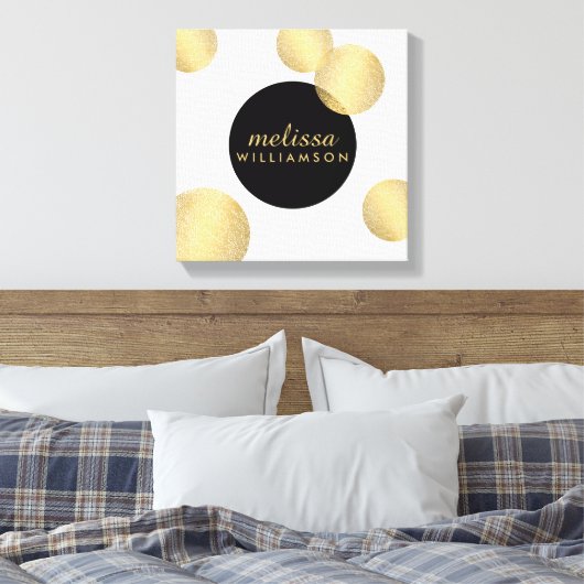 Zwart en Goud Glamour en Schoonheid Gepersonalisee Canvas Afdruk (Insitu (Slaapkamer))