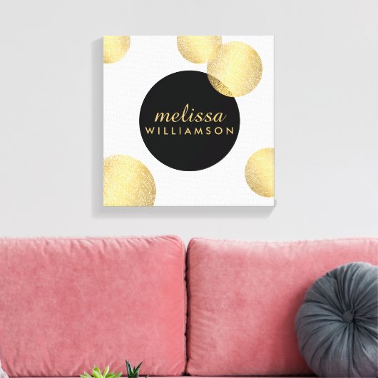 Zwart en Goud Glamour en Schoonheid Gepersonalisee Canvas Afdruk (Insitu (Woonkamer))