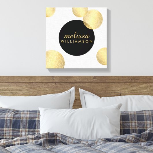 Zwart en Goud Glamour en Schoonheid Gepersonalisee Canvas Afdruk (Insitu (Slaapkamer))