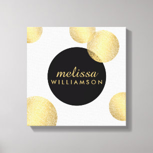 Zwart en Goud Glamour en Schoonheid Gepersonalisee Canvas Afdruk
