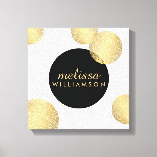 Zwart en Goud Glamour en Schoonheid Gepersonalisee Canvas Afdruk (Voorkant)