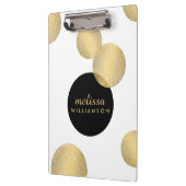 Zwart en Goud Glamour en Schoonheid Gepersonalisee Klembord (Links)