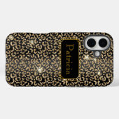 Zwart en Goud glamoureuze lepard glitter print Case-Mate iPhone Case (Achterkant (horizontaal))