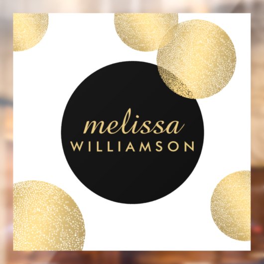 Zwart en goud glans en schoonheid raamsticker (Vel 2)