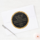 Zwart en Goud Glitter Cosmetics Jar Label (Envelop)