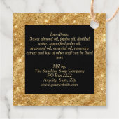 Zwart en Goud Glitter Cosmetics Product Label (Achterkant)