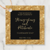 Zwart en Goud Glitter Cosmetics Product Label (Voorkant)