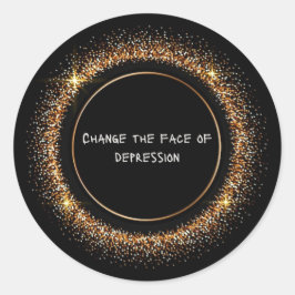 Zwart en Goud Glitter CTFOD Ronde Sticker
