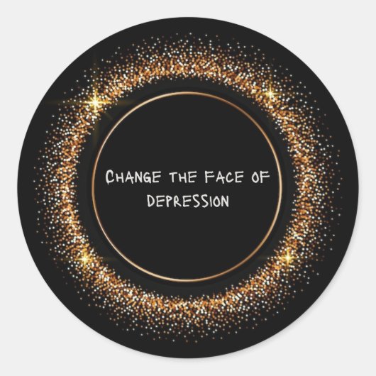 Zwart en Goud Glitter CTFOD Ronde Sticker (Voorkant)