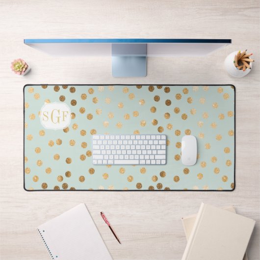 Zwart en Goud Glitter Dot Patterned Bureaumat (Kantoor 1)