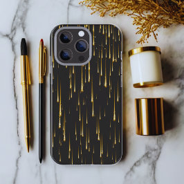 Zwart en goud Glitter Drops | Unieke telefoonhoes Case-Mate iPhone 14 Hoesje