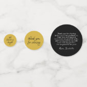 Zwart en Goud Glitter Dust Afstuderen Dank U Confetti (Voorkanten)