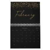 Zwart en Goud Glitter Elegant Modern Schrift 2026 Kalender (Feb 2027)