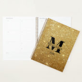 Zwart en Goud Glitter Gepersonaliseerd Monogram Da Planner (Display)