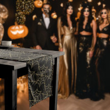 Zwart en Goud Glitter Glam Halloween Spiderweb
