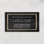 Zwart en Goud Glitter Kolibrie Visitekaartje (Achterkant)