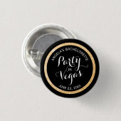 Zwart en Goud Glitter Party in Vegas Custom Ronde Button 3,2 Cm (Voorkant /achterkant)