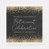 Zwart en Goud Glitter Pensioenservetten Servet (Voorkant)