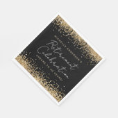 Zwart en Goud Glitter Pensioenservetten Servet (Hoek)