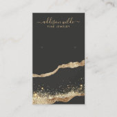 Zwart en Goud Glitter Sieraden Oorbel Display Visitekaartje (Voorkant)