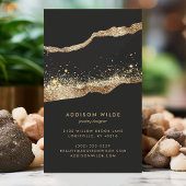 Zwart en Goud Glitter Sieraden Oorbel Display Visitekaartje