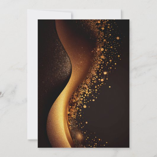 Zwart en goud Glitter Swirl 50e verjaardag Kaart (Achterkant)