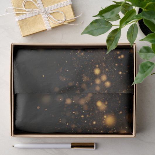 Zwart en goud Glitter Tissuepapier (Geschenk)