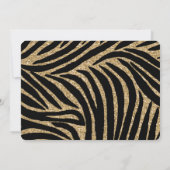 Zwart en Goud Glitter Zebra Print baby shower Kaart (Achterkant)