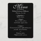 Zwart en Goud Glitter Zebra Print Bruiloft Menu (Voorkant)