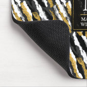 Zwart en goud glitters wit dier zebra patroon muismat (Hoek)