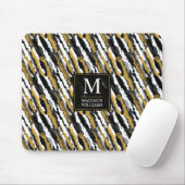 Zwart en goud glitters wit dier zebra patroon muismat (Met muis)