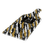 Zwart en goud glitters wit dier zebra patroon snijplank (Hoek)