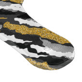 Zwart en goud glitters wit dier zebra patroon snijplank (Hoek)