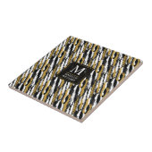 Zwart en goud glitters wit dier zebra patroon tegeltje (Zijkant)