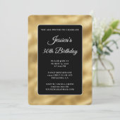 Zwart en Goud Glossy Folie 30e Verjaardag Kaart (Staand voorkant)