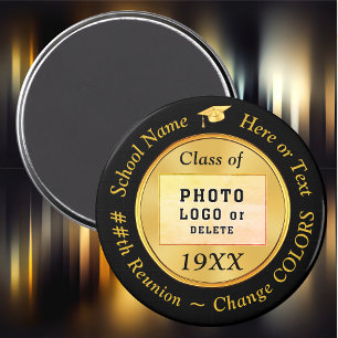 Zwart en Goud Goedkope, Klasse Reunion Party Favor Magneet