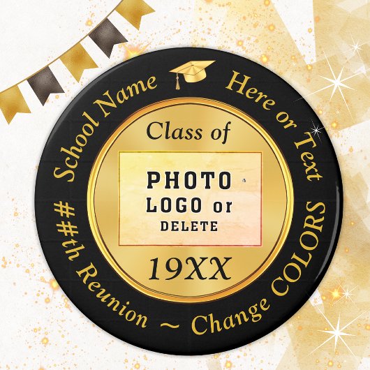 Zwart en Goud Goedkope, Klasse Reunion Party Favor Magneet