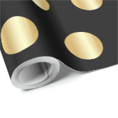 Zwart en goud Golden Elegant Modern Sjabloon Cadeaupapier (Rol Hoek)