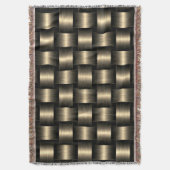 Zwart en Goud Gooi Deken Gouden rooster (Voorkant Verticaal)